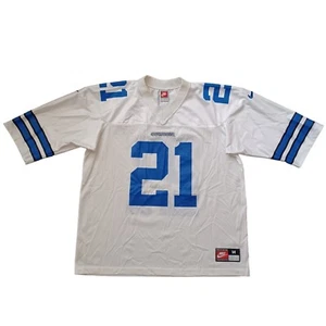 Vtg Nike Dallas Cowboys Deion Sanders #21 Jersey 40 Medium White NFL Football - Picture 1 of 18