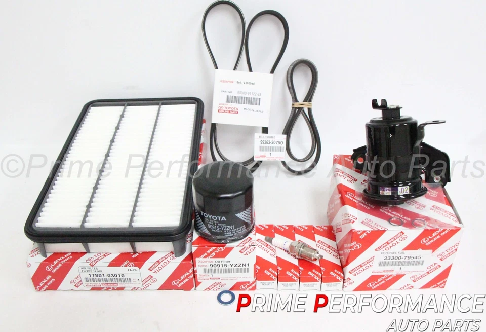 Toyota Camry 97-01 Solara 99-01 4-Cyl 2.2L Tune Up, Fuel Filter & Drive Belt Kit - Image 1 of 4