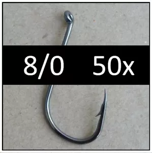 50x 8/0 Octopus Beak Suicide Fishing Hooks Tackle Chemically Sharpened - Picture 1 of 3