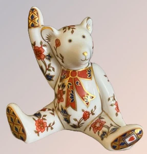 Royal Crown Derby Miniature "Alice" Waving Teddy BearFigurine 1998 - Picture 1 of 13