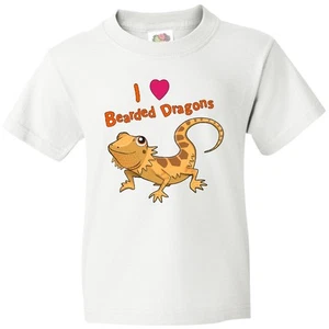 Inktastic I Love Bearded Dragons Youth T-Shirt Pets Reptiles Cute Lizard Spiky - Picture 1 of 4