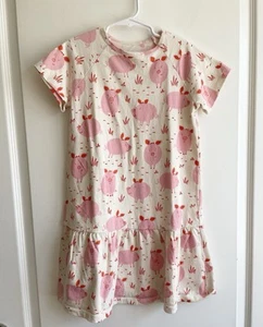 Winter Water Factory Dress Pig Print Dress Kids Size 8 Organic Cotton - Picture 1 of 5