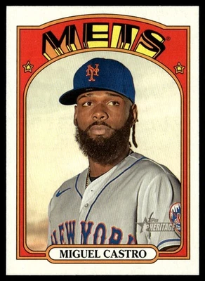 2021 Topps Heritage Miguel Castro New York Mets #311 - Image 1 of 2
