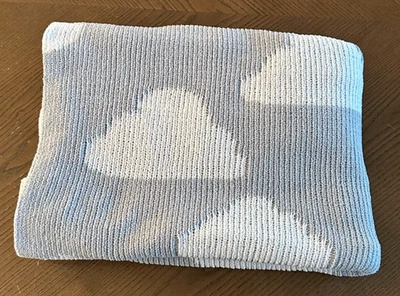 Manta de bebé Just Born Chenille gris blanco nubes reversible 44"" x 30"" Foto 1 de 4