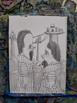 Lápiz City of 3 Towers ACEO ORIGINAL ROBLE Grafito Jmg Foto 1 de 3