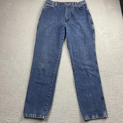 Vintage Wrangler Jeans Womens 13/14x32 Blue High Rise Bareback Mom Western USA - Image 1 of 4