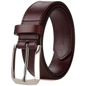 Genuine Full Grain Leather Belt for Men - 1.3" Width Zinc Alloy Buckle Multip... - Picture 1 of 7