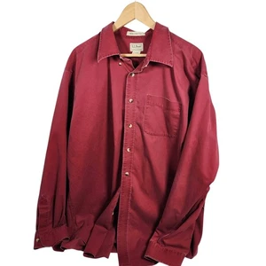 LLBean Mens Red Cotton Long Sleeve Button Down Shirt Wrinkle Resistant XXL Tall - Picture 1 of 4