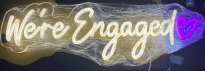 LED Neon Sign Light "We’re Engaged" for Wedding / Engagement Party Announcement - Picture 1 of 2