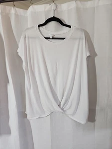 Time And Tru Women's White Short Sleeve Sweater XL Twist - Picture 1 of 4