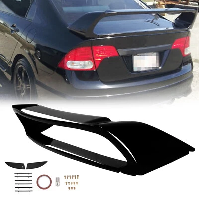Alerón trasero pintado negro brillante estilo JDM Mugen para Honda Civic 06-11 Foto 1 de 4