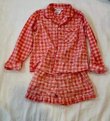 American Girl Little Girls Size XS 6 Tenney’s Gingham Pink Pajama Set - Image 1 of 4