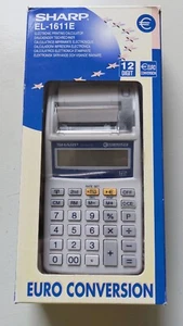 SHARP EL-1611E 12 DIGIT ELECTRONIC PRINTING CALCULATOR - Picture 1 of 7
