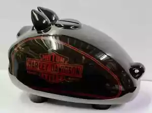 Rare 2018 NIB Harley Davidson 10" Ceramic Hog Bank Custom Red & Black NEW HD - Bild 1 von 5