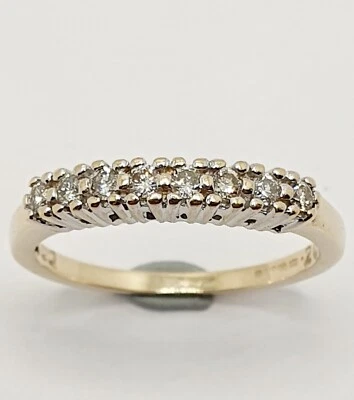 9ct Diamond Half Eternity 0.20ct Band 375 Ring 9ct Yellow Gold Size M 1/2 - Image 1 of 4