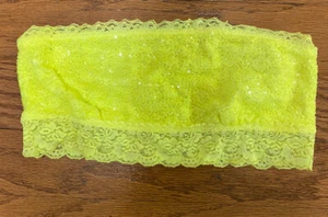 Victoria’s Secret PINK Yellow Sequin Bra Bralette Bandeau Tube Top Size Medium - Picture 1 of 4