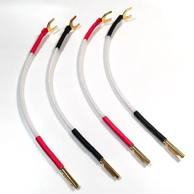 QED Silver Anniversary XT JUMPER LINKS Speaker Cable Spade Mini AIRLOC Plug 20cm - Image 1 of 4