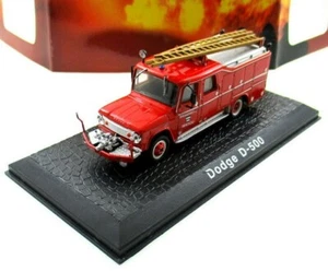 FIRE DEPARTMENT DODGE D-500 WATOU 1958, RED ATLAS SCALE 1:72 FIRE TRUCK MODEL - Picture 1 of 12