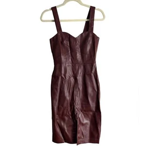 FRENCH CONNECTION CROLENDA FAUX LEATHER DRESS WOMENS 0 - Picture 1 of 4