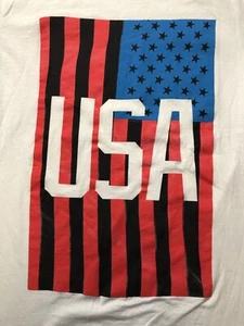 Authentic Adidas USA Team American Flag Gym Shirt Size M Big Graphic I53 - Picture 1 of 5