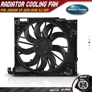 Single Radiator Fan Assembly with Brushless Motor for Jaguar XF 2010-2015 XJ XKR - Bild 1 von 10