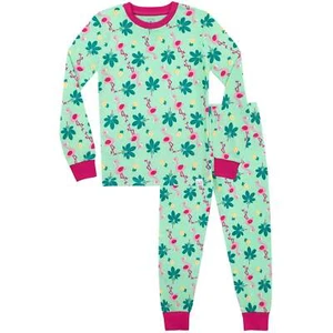Pijamas de flamencos y piñas niños niñas 5 6 7 8 9 10 11 12 13 años PJs verde - Imagen 1 de 7