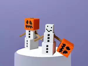 Gelenkiger Minecraft Schnee Golem, Schneemann, Flexi Spielzeug, 3D gedruckt - Bild 1 von 59