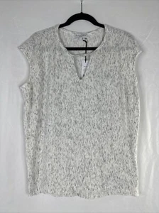 Michael Stars Cap Sleeve Keyhole Top Women Size L Gray Sleeveless Casual New - Picture 1 of 12