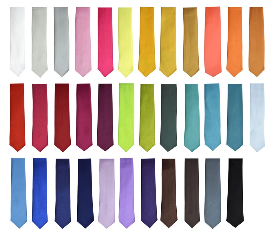 Fashion New Style Men's Unisex Solid Plain Neck ties Wide 2" 33 Color  - Image 1 of 1