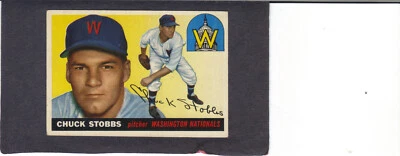 1955 TOPPS #41 CHUCK STOBBS,WASHINGTON NATIONALS,VG CONDITION   - Image 1 of 2