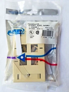 Kit de placa frontal serie SL 4 puertos 558088-1 AMP 110 Connect - MARFIL - Imagen 1 de 3