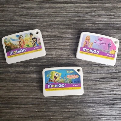 V-Tech V-Smile V-Motion Lot Of 3 Learning Games SpongeBob Disney Princess Tangle - Image 1 of 4