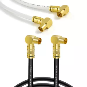 TV Antennenkabel gewinkelt 90° Koaxialkabel 4K UHD Koax Winkel Stecker Buchse HD - Bild 1 von 26