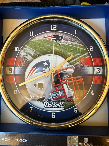 Wincraft New England Patriots 12" Wall Clock, NEW Sealed Genuine NFL product Cover