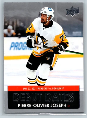 Pierre-Olivier Joseph 2021 Upper Deck Debut Dates  #DD-10 Pittsburgh Penguins - Image 1 of 2