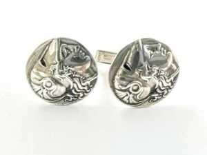 Coin cufflinks of Athena the Goddess, in sterling silver 925 - Picture 1 of 12