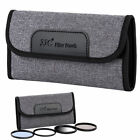 JJC FP-K4L GRAY polyester Filter pouch case holds 4 filters up to 82mm sturdy 