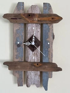 Driftwood Clock ~ Wall Clock ~ Rustic Clocks ~ Beach ~ shabby chic ~ Handcrafted - Picture 1 of 6