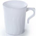 Formal or Wedding Flairware Plastic Coffee Mugs 8 oz White 8 Pack Tableware
