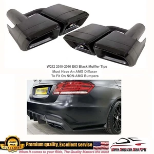 E63 Tips Black Muffler Dual Exhaust Logo Pipe Top Quality W212 2010-2016 - Picture 1 of 6