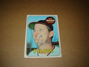 Don Mincher SIGNED 1969 Topps # 285 Seattle Pilots baseball card
