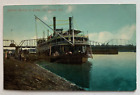 1900s WI Postcard La Crosse Wisconsin Steamer Quincy Levee steamship ship bridge