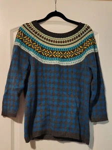 Talbots Sweater Womens  Medium Multi-color Pullover Knit Nylon / Lambwool - Picture 1 of 3