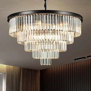 16 Lights Large Crystal Chandeliers D80cm H50cm Modern Luxury Flush Mount Ceilin - Picture 1 of 6