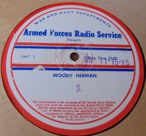 Woody Herman - 10 songs (10-13-45) Armed Forces Radio Service AFRS 16" V+ to E- - Picture 1 of 8