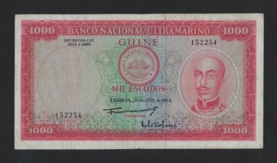 Portugal PORTUGUESE Guinea 1000 Escudos 1964 P-43 VF - Image 1 of 2