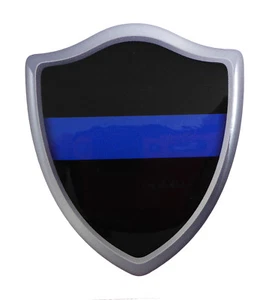 Thin blue line Police Shield Crest Domed Decal 3D look Emblem Resin car sticker - Imagen 1 de 3