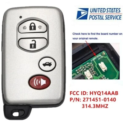 Smart Remote Key Fob for 2007 2008 2009 TOYOTA CAMRY AVALON HYQ14AAB 271451-0140 - Image 1 of 4