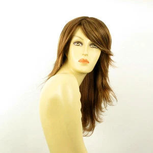 Perruque femme mi-longue Châtain Cuivré Méché Blond Clair GINA 6BT27B - Imagen 1 de 8