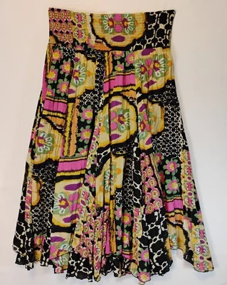 Saia Maxi com Bainha Scalloped XL da Grace Elements para Mulheres com Estampa Floral Abstrata - Imagem 1 de 4